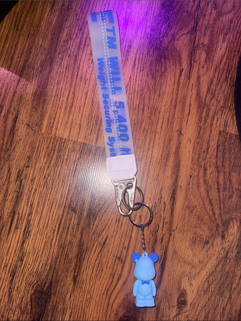 Off-White Light Blue Bear Keychain Lanyard Accessory C1.Bk.R.2